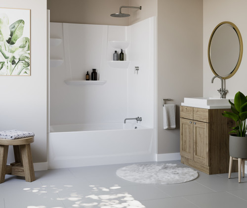 60 x 42 Veritek(TM) Pro Alcove Right Hand Drain Four Piece Tub Shower in White