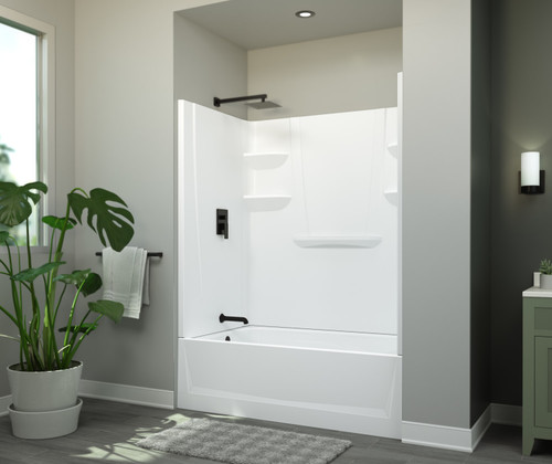 60 x 32 Veritek(TM) Pro Alcove Right Hand Drain Four Piece Tub Shower in White