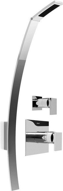 Thermostatic Shower System with Metal Lever Handles in Polished Chrome