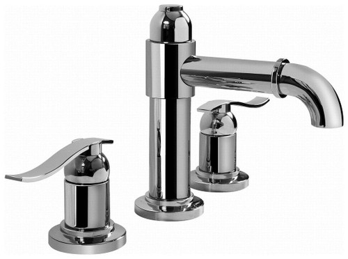 Widespread Bathroom Faucet with Metal Lever Handles in Polished Chrome