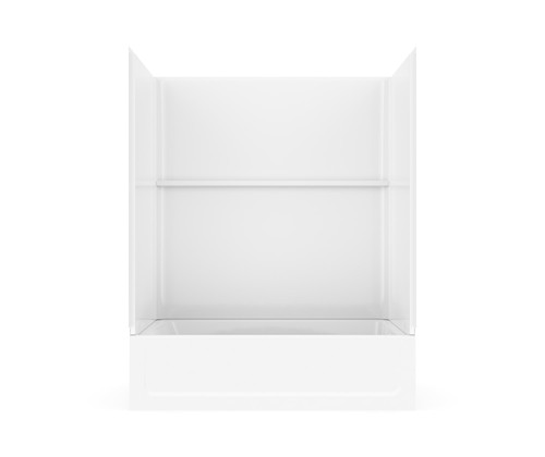 60 x 32 Optima(TM) Alcove Right Hand Drain Five Piece Reinforced Tub Shower in White