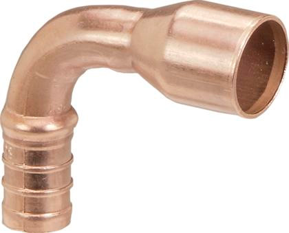 Viega PureFlow Crimp 90° elbow, copper, Crimp: ½; C: ½