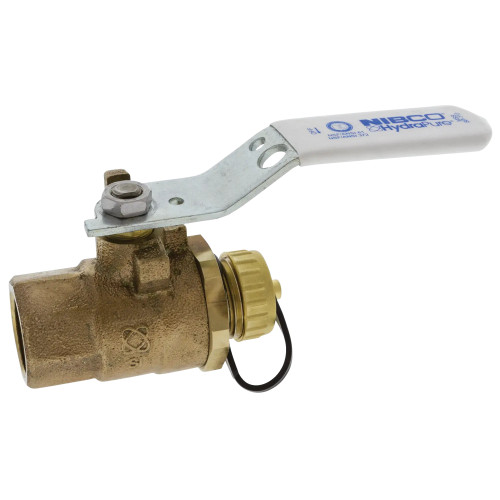 T585-80-LF-HC 1/2 in. x 3/4 in. Two-Piece Performance Bronze Ball Valve - Lead-Free*, Full Port, Threaded, Hose Connection