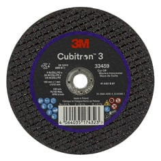 3M™ Cubitron™ 3 Cut-Off Wheel 33459, 100 mm x 1 mm x 9.53 mm (4 in. x 0.04 in x 3/8 in), 5 Wheels/Pack, 6 Packs/Case