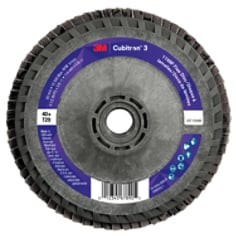 3M™ Cubitron™ 3 Flap Disc 1169F, 40+, T29-Conical Quick Change Plastic, 4-1/2 in x 5/8 in-11, 10 ea/Case