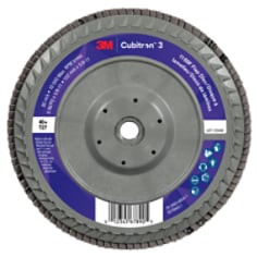3M™ Cubitron™ 3 Flap Disc 1169F, 40+, T27-Flat Quick Change Plastic, 6 in x 5/8 in-11, 5 ea/Case
