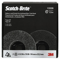 Scotch-Brite™ Deburr and Finish Pro Unitized Disc, 13339, Multi-Grade, T27, 4-1/2 in x 7/8 in, 10 Pack/Case, Trial Pack