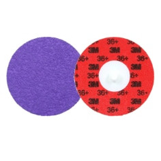 3M™ Cubitron™ 3 Roloc™ Durable Edge Disc 1184F, 36+ YF-weight, TR, Purple, 3 in, Die R300V, 50/Carton, 200 ea/Case