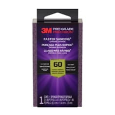 3M™ Pro Grade Precision™ Faster Sanding Sanding Block Sponge FSB60-PGP-1T, 2.5 in x 4.5 in x 1 in, 60 grit, 12/case