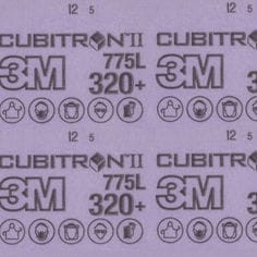 3M™ Cubitron™ II Hookit™ Film Sheet 775L, 320+ 3MIL, 3-3/4 in x 7 in