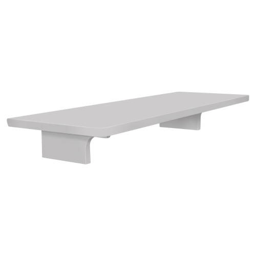 11-in x 4-in x 2-in Solid Surface Grab Bar Shelf, Grey