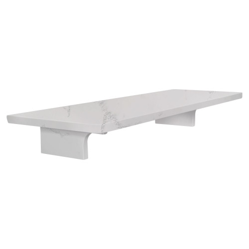 11-in x 4-in x 2-in Solid Surface Grab Bar Shelf, Palladio White