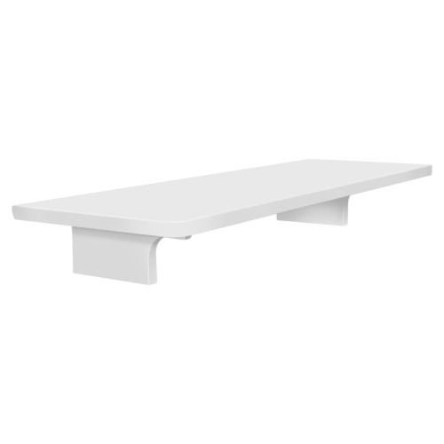 11-in x 4-in x 2-in Solid Surface Grab Bar Shelf, White