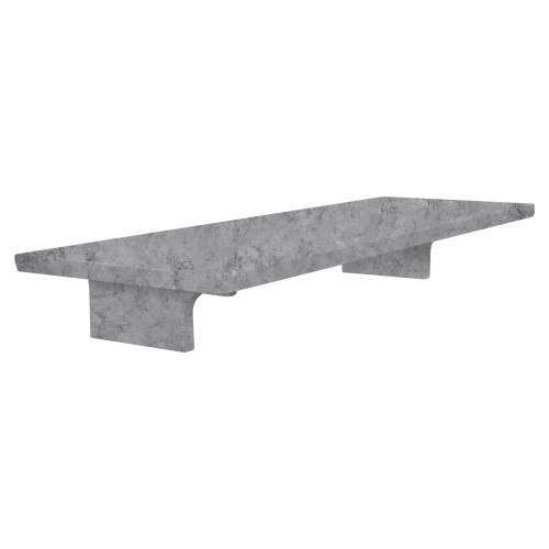 11-in x 4-in x 2-in Solid Surface Grab Bar Shelf, Smoked Mist