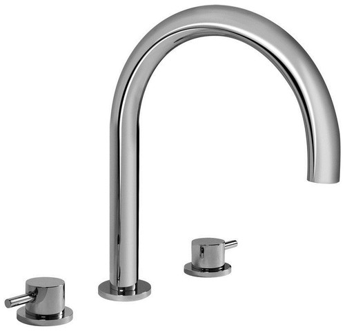 Roman Tub Filler Faucet with Metal Lever Handles in Polished Nickel