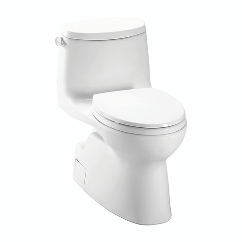 One Piece Elongated 1.28 GPF Toilet with Double Cyclone Flush System - Seat Included in Cotton One Piece Elongated 1.28 GPF Toilet with Double Cyclone Flush System - Seat Included in Cotton