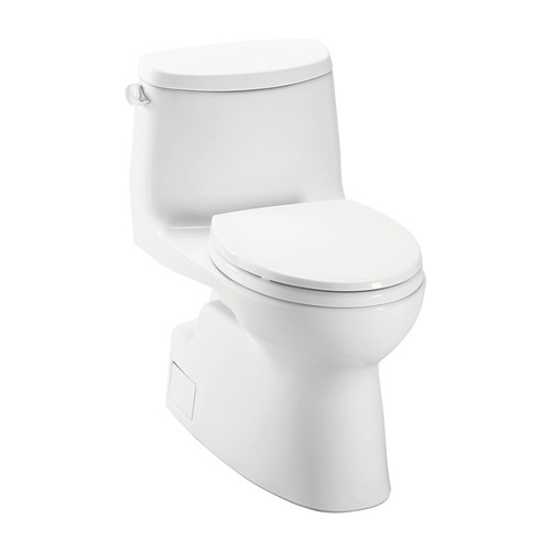 One Piece Elongated 1.28 GPF Toilet with Double Cyclone Flush System - Seat Included in Colonial White One Piece Elongated 1.28 GPF Toilet with Double Cyclone Flush System - Seat Included in Colonial White