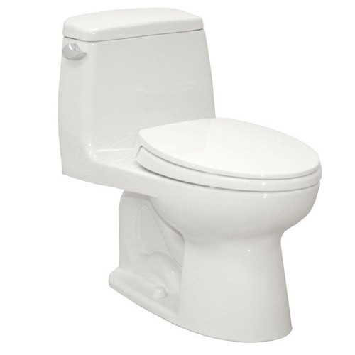 One Piece Elongated 1.28 GPF Toilet with E-Max Flush System - Seat Included in Cotton