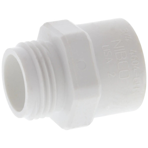 432-006 3/4 in. x 1/2 in. Male Garden Hose Adapter x Slip - PVC Schedule 40 (Order in Multiples of 50)