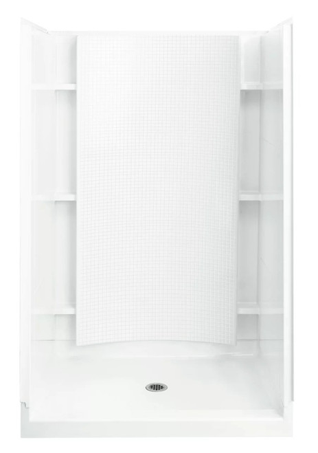 48" Vikrell(R) shower back wall with Aging in Place backerboards