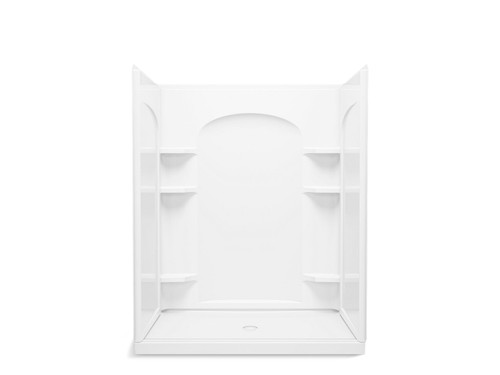 60" x 34" Vikrell(R) shower with Aging in Place backerboards, center drain