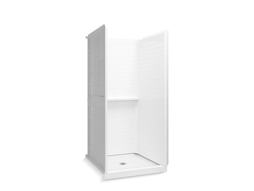36" x 34" Vikrell(R) shower with Aging in Place backerboards, center drain