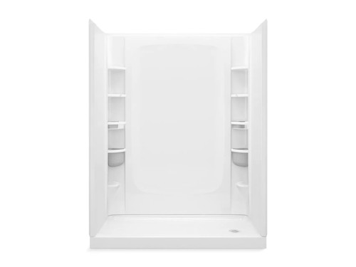 60" x 30" Vikrell(R) shower with Aging in Place backerboards, right drain