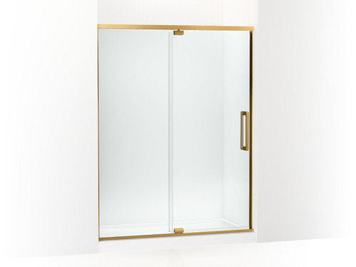 76" H pivot shower door with 5/16"-thick glass
