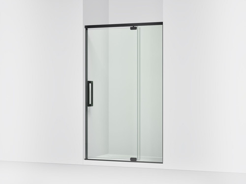76" H pivot shower door with 5/16"-thick glass