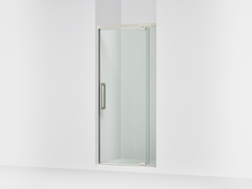76" H pivot shower door with 5/16"-thick glass