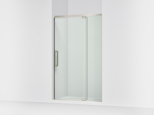 76" H pivot shower door with 5/16"-thick glass