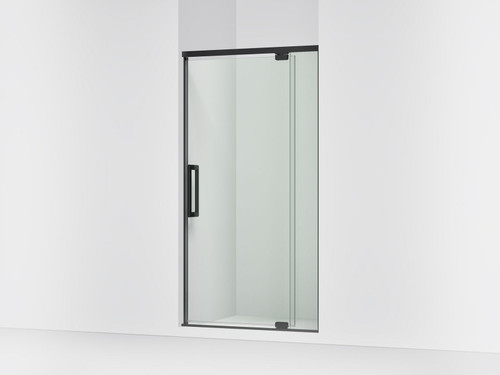 76" H pivot shower door with 5/16"-thick glass