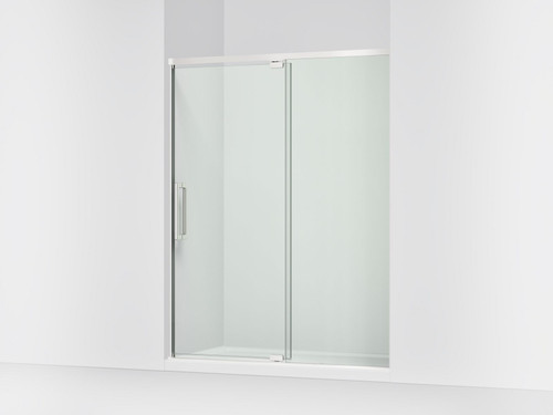 76" H pivot shower door with 5/16"-thick glass