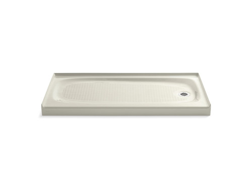 60" x 30" alcove shower base, right drain