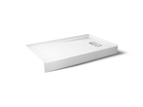 60" x 36" alcove shower base, right drain