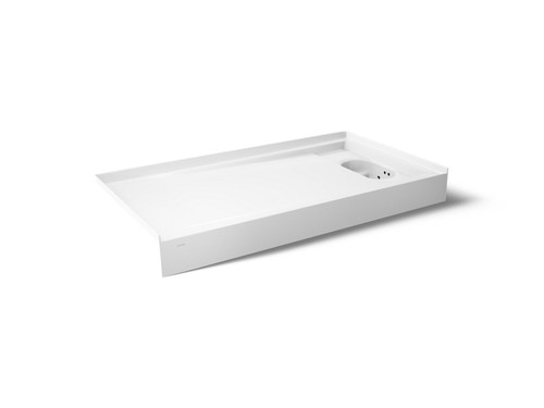 60" x 32" alcove shower base, right drain