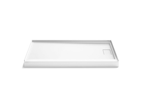 60" x 34" alcove shower base, right drain