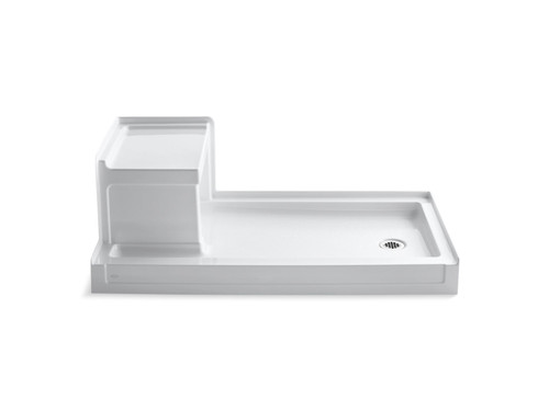 60" x 32" alcove shower base, right drain