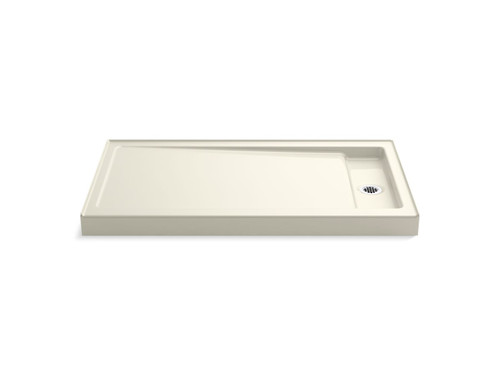 60" x 34" alcove shower base, right drain