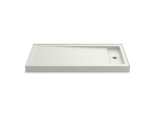 60" x 32" alcove shower base, right offset drain