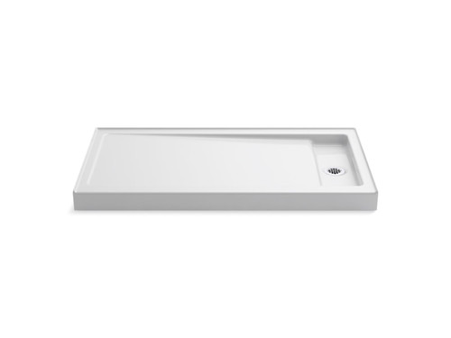 60" x 32" alcove shower base, right drain