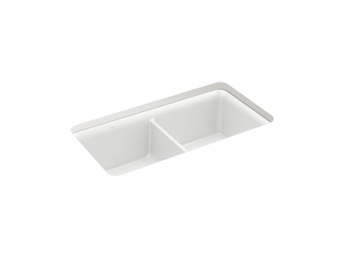 33-1/2" undermount double-bowl kitchen sink