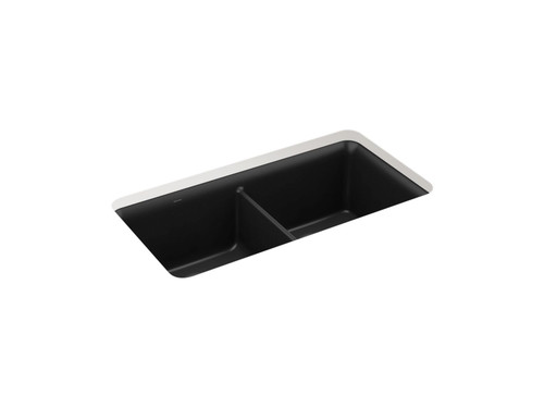 33-1/2" undermount double-bowl kitchen sink