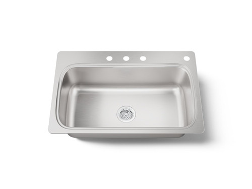 33" top-mount single-bowl kitchen sink