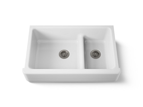 Smart Divide(R) 35-11/16" undermount double-bowl farmhouse kitchen sink