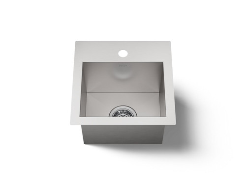 15" top-/under-mount single-bowl bar sink