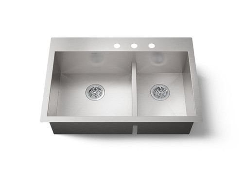 Smart Divide(R) 33" top-/undermount double-bowl kitchen sink