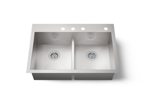 Smart Divide(R) 33" top-/undermount double-bowl kitchen sink