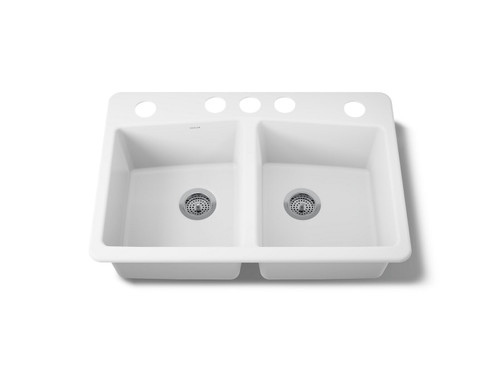 33" undermount double-bowl kitchen sink