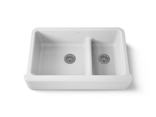 Smart Divide(R) 35-3/4" undermount double-bowl farmhouse kitchen sink